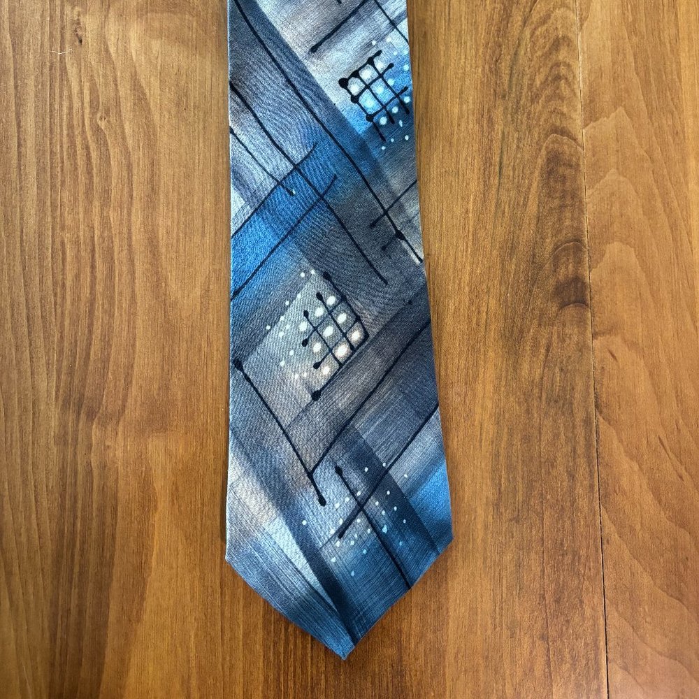 Robert Daskal Vintage Signed Silk Hand painted Tie